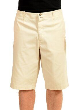 Malo Men's Ivory Flat Front Bermuda Shorts US 40 IT 56